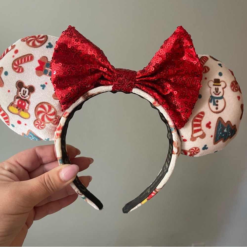 Minnie Mouse Holiday Christmas Ears Red Bow One Side By BBBrooke